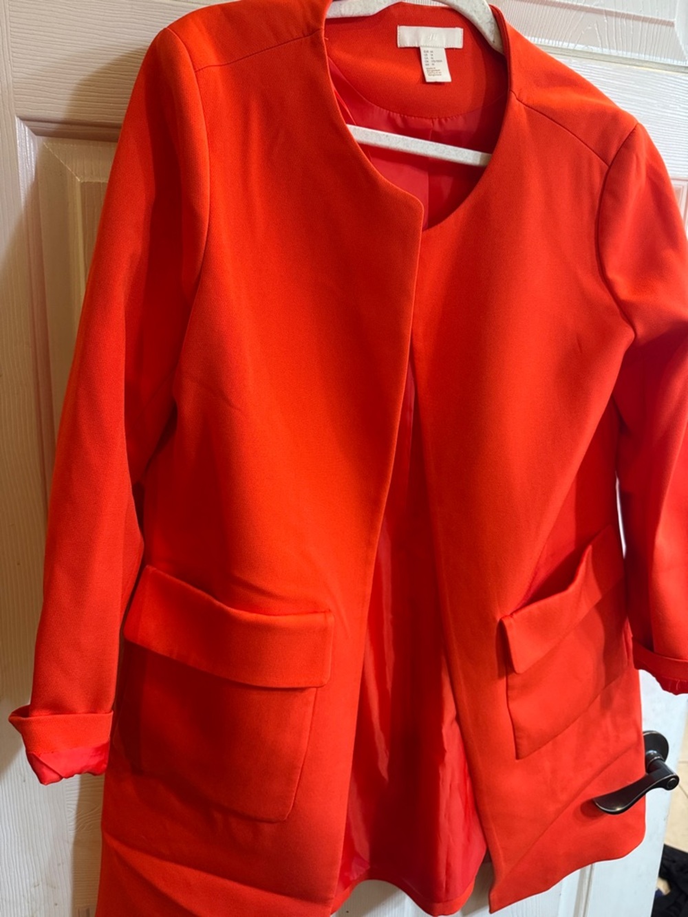 H&M Bright Orange Open-Front Blazer